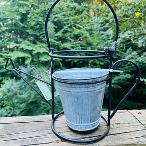 NWT. Beautiful Metal Plant Holder Water Can Shape